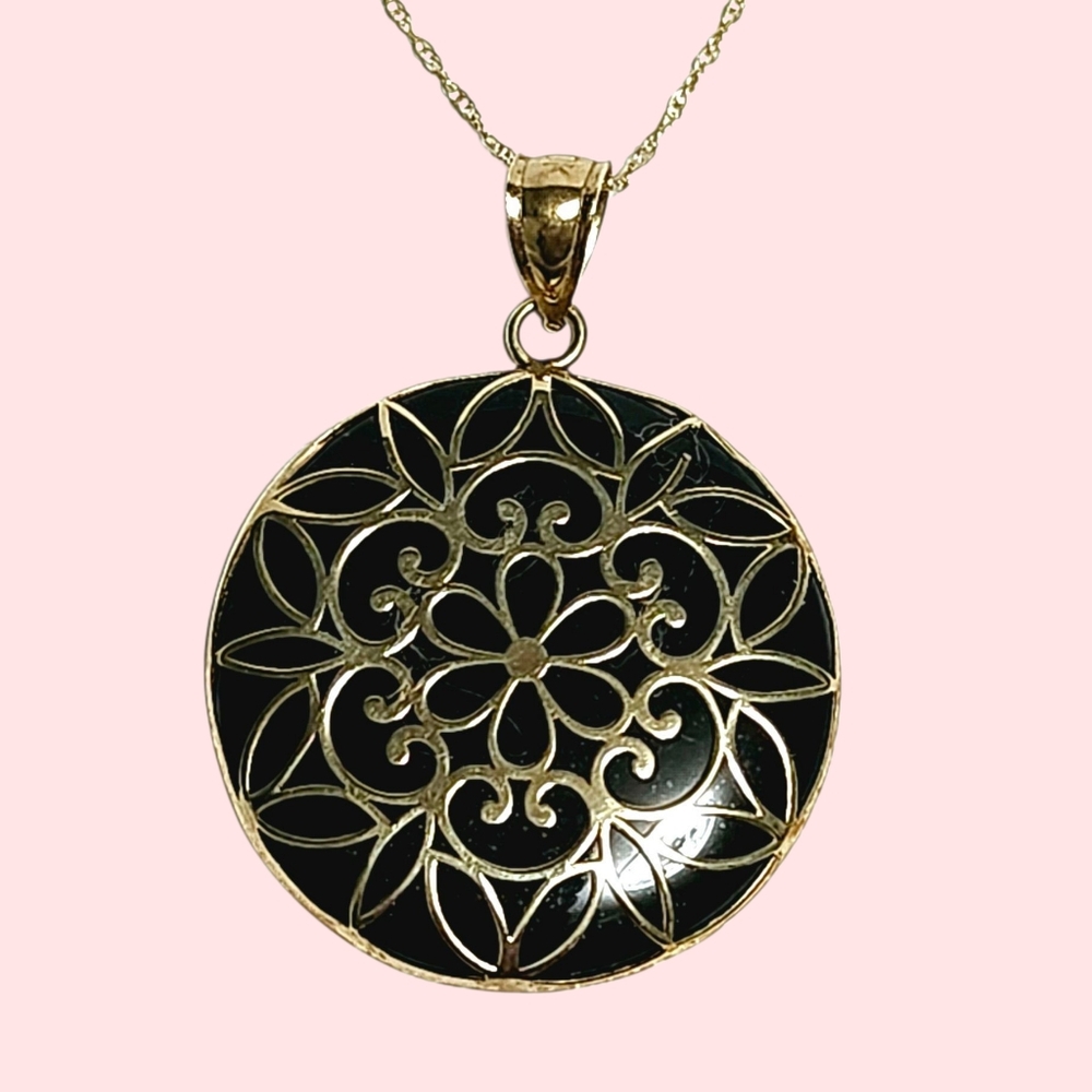 10K Black Onyx Necklace